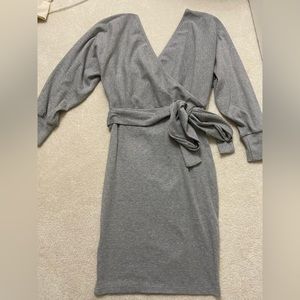 V neck sweater dress